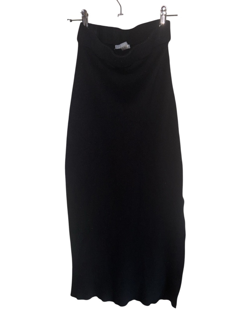 Tart Black Ribbed Knit Skirt high slit size xs